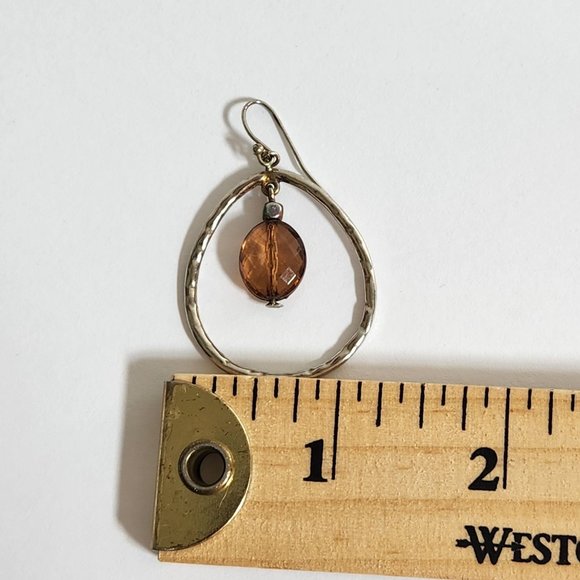 Silver Gemstone Drop Hoops - Picture 4 of 4